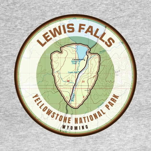 Yellowstone Souvenir Map - Lewis Falls by grahamwilliams